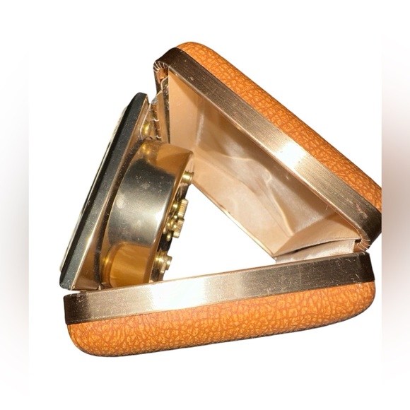 MCM Travel Alarm Clock INGRAHAM LUMINOUS-Wind up flip open case-Vintage works - Picture 5 of 7